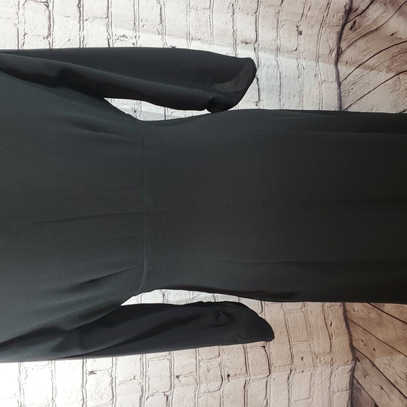 BCBGMaxAzria Black Midi 3/4 Sleeve Dress Size 6 - Picture 11 of 12